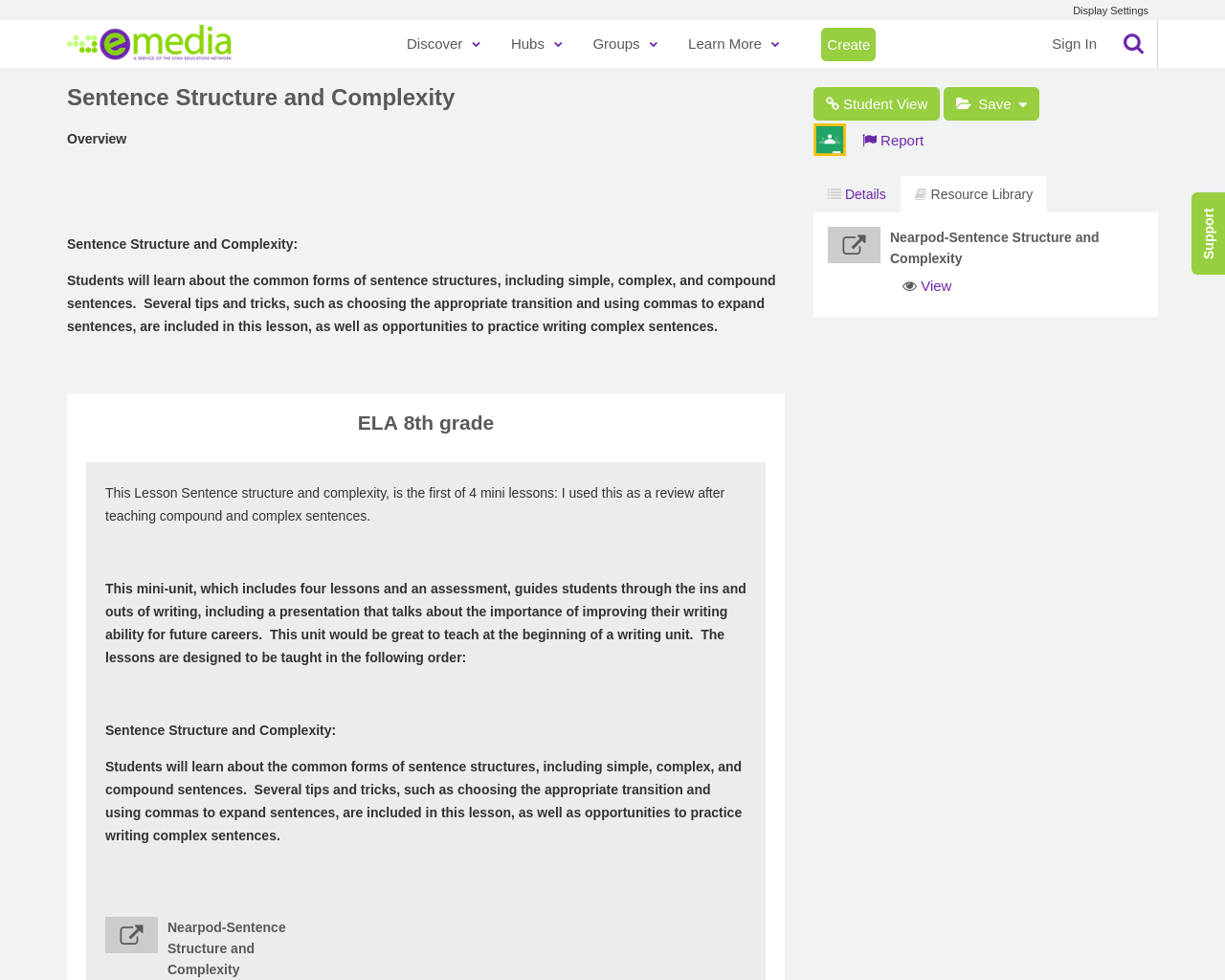 Sentence Structure and Complexity | eMedia