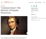 Common Sense: The Rhetoric of Popular Democracy Common Sense: The Rhetoric of Popular Democracy