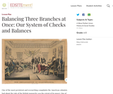 Balancing Three Branches at Once: Our System of Checks and Balances Balancing Three Branches at Once: Our System of Checks and Balances